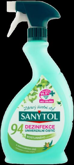 20CC SANYTOL DEZINFEKCIA 94% RASTLINNÝ ČISTIČ - SPREJ 500ML SANYTOL www.69x.sk