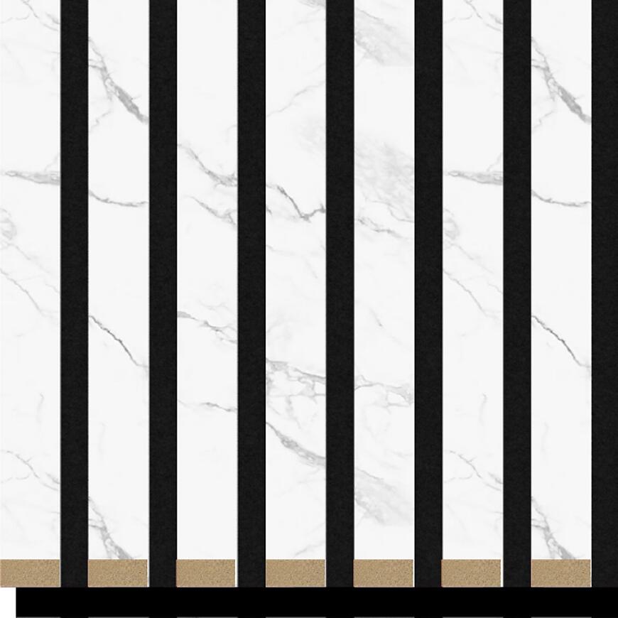 Akustické lamely 3d na plsti svetlý mramor 21x300x2650mm Parquet Mercado Premium www.69x.sk