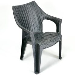 Antracitová plastová stolička Ratan  www.69x.sk