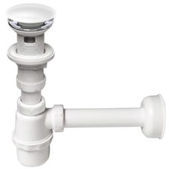 Biely keramický sifón k umývadlu Akces www.69x.sk