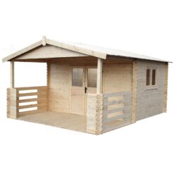 Domček Zuzia II 4x3m + terasa 4x2m s oknom, 34mm, s podlahou Merkury Market www.69x.sk