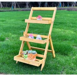 Drevený kvetináč DS3973 39x41x73 cm žltý Merkury Market www.69x.sk