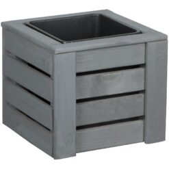 Drevený obal na kvety Kwartet I šedá Merkury Market www.69x.sk