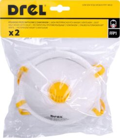 Filtračné polomasky FFP1, s ventilom, 2 ks DREL www.69x.sk