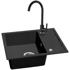 Granitový drez Pico 560x440 čierny + batéria Kuchinox www.69x.sk