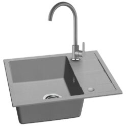 Granitový drez Pico 560x440 sivý + batéria Kuchinox www.69x.sk