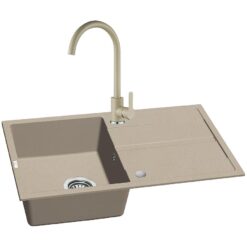 Granitový drez Pico 760x440 béžová + batéria Kuchinox www.69x.sk