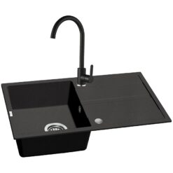 Granitový drez Pico 760x440 čierny + batéria Kuchinox www.69x.sk