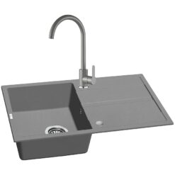 Granitový drez Pico 760x440 sivý + batéria Kuchinox www.69x.sk