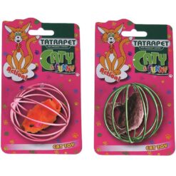 Hračka pre mačky myš v kovovej guli 6 cm mix 585.18 Merkury Market www.69x.sk