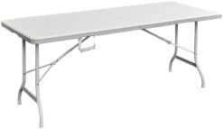 Kempingový stôl skladací biely  www.69x.sk