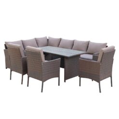 Komplet technoratanový Catania hnedá  www.69x.sk