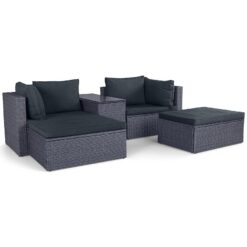 Komplet technoratanový Centro 5 čierna  www.69x.sk