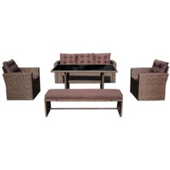 Komplet technoratanový Julia hnedá Merkury Market www.69x.sk