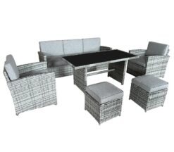 Komplet technoratanový Napoli šedá  www.69x.sk