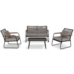 Komplet záhradného nábytku Eurobico čierna  www.69x.sk