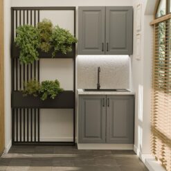 Kuchynská Linka Stilo dust grey/biela 80 cm bez pracovnej dosky Merkury Market www.69x.sk