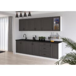 Kuchynská linka Stilo grafit mat/biela 260 bez dosku Merkury Market www.69x.sk