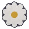 Kúpeľňový koberček Ø60cm biely Cotton Floral Merkury Market www.69x.sk