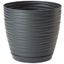 Kvetináč Sahara Petit okrúhly s podstavcom 23 cm antracit Merkury Market www.69x.sk