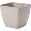 Kvetináč Sahara Petit štvorec s podmiskou 15 cm svetlo sivá Merkury Market www.69x.sk