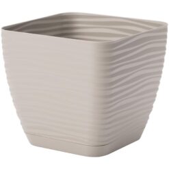 Kvetináč Sahara Petit štvorec s podmiskou 15 cm svetlo sivá Merkury Market www.69x.sk