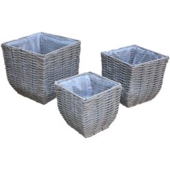 Kvetináč prútený štvorcový 34x35h sivý Merkury Market www.69x.sk