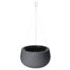 Kvetináč závesný  okrúhly  Mika 32 antracit Merkury Market www.69x.sk