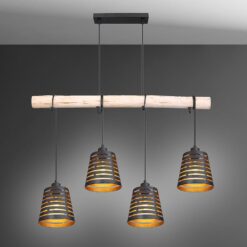 Luster 15451-4H Čierna a zlatá Wood LW4 Merkury Market www.69x.sk