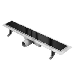 Odvodnenie líniové Inox čierne sklo 600 Aqua Mercado www.69x.sk