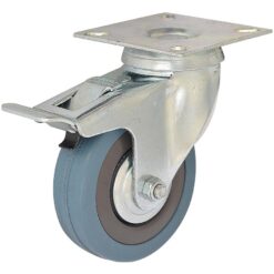 Otočné pojazdné koliesko s brzdou 50 mm/40 kg montážna doska, sivá guma Merkury Market www.69x.sk