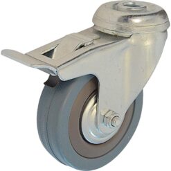 Otočné pojazdné koliesko s brzdou 50 mm/40 kg montážny otvor, sivá guma Merkury Market www.69x.sk