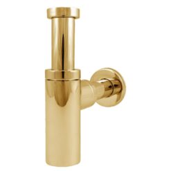 Ozdobný sifón na umývadlo, fľaškový, bez odtoku, kovový zlatý Tycner www.69x.sk