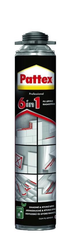 PATTEX PU 6v1  – PU lepidlo pištoľ  750 ml Pattex www.69x.sk