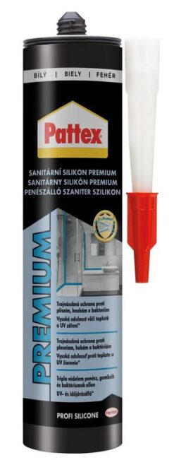 PATTEX Sanitárny silikón Premium trojitá ochrana proti plesniam biely 310 ml Pattex www.69x.sk