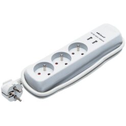 Predlžovací kábel 3gn z/u  2gn nabíjanie usb 5vdc /1000ma Merkury Market www.69x.sk