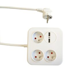 Predlžovací kábel  Power Square 3-GN + 2USB 34105 1,4M  www.69x.sk