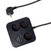 Predlžovací kábel Power Square grafit 3-GN + 2USB, 2.4A, 1.4M H05VV-F 3G1 www.69x.sk