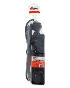 Predlžovací kábel Q-352f 4x Z/U 2m čierny  www.69x.sk
