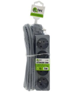 Predlžovací kábel Q-403f 4x z/u 5m grey  www.69x.sk