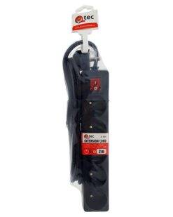 Predlžovací kábel s vypínačom Q-354f 5x z/u 2m čierny  www.69x.sk