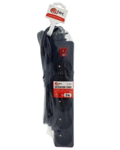Predlžovací kábel s vypínačom Q-360f 5x z/u 3m black  www.69x.sk
