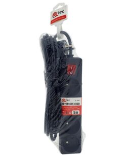 Predlžovací kábel s vypínačom Q-364f 4x z/u 5m čierny  www.69x.sk