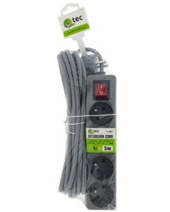 Predlžovací kábel s vypínačom Q-404f 4x z/u 5m grey  www.69x.sk