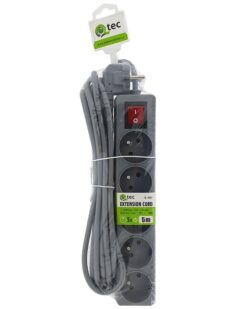 Predlžovací kábel s vypínačom Q-406f 5x z/u 5m grey  www.69x.sk