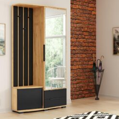 Predsieňový nábytok Loft zlatá kraft/čierna/čalúnenie Merkury Market www.69x.sk