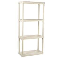 Regál plastový T60/4E ecru 133x60x30 cm – 4 police/20kg Merkury Market www.69x.sk