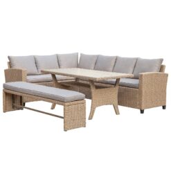 Rohová sedacia súprava Stockholm z lavicou natural  www.69x.sk