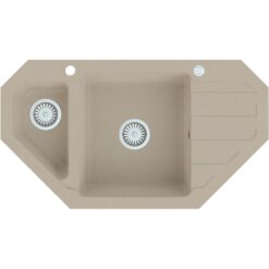 Rohový granitový drez 900x500 béžový Aqua Mercado www.69x.sk