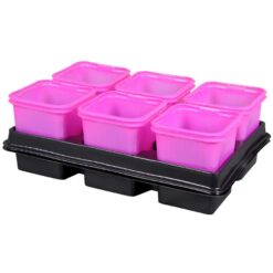 Sadbový kvetináč  + podmiska fialovoružový 8x8x8 cm Merkury Market www.69x.sk